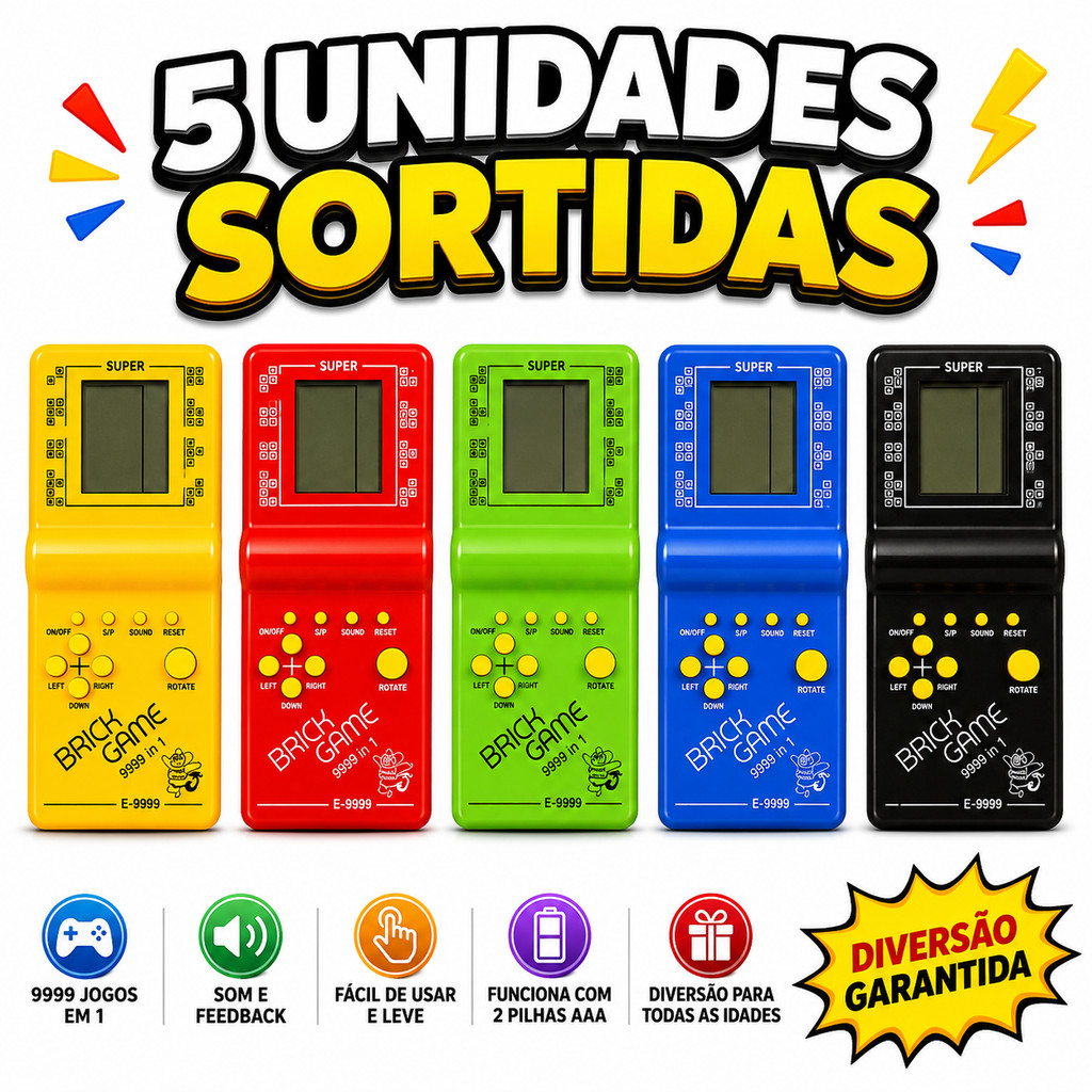 Kit 5/4/3/2/1 Mini Game Portátil Retro Brinck Game 9999 Jogos Envio Rápido