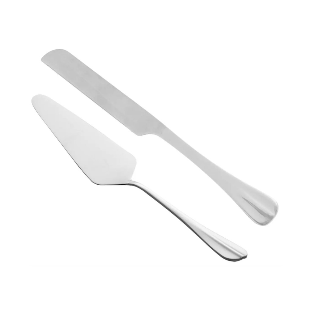 Conjunto 2 Peças Talher Para Bolo de Aço Inox Positano Lyor