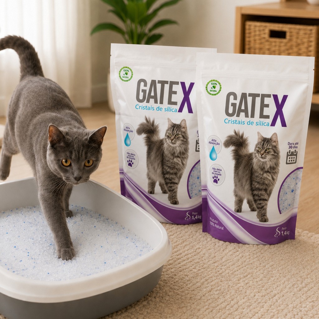 Kit 2 Silica Gato Cristal Gatex 2,8kg Areia Antiodor Pet