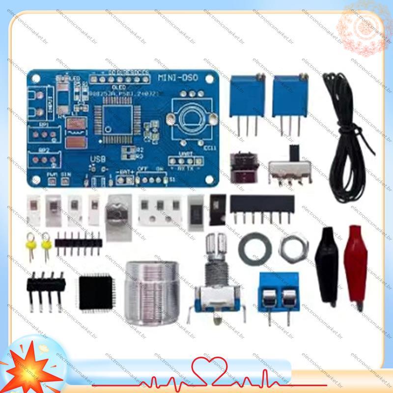 [Em Vendas E] DIY Mini Kit Osciloscópio Digital STC8K8A Microcontrolador Eletrônico Solda Prática Peças Soltas