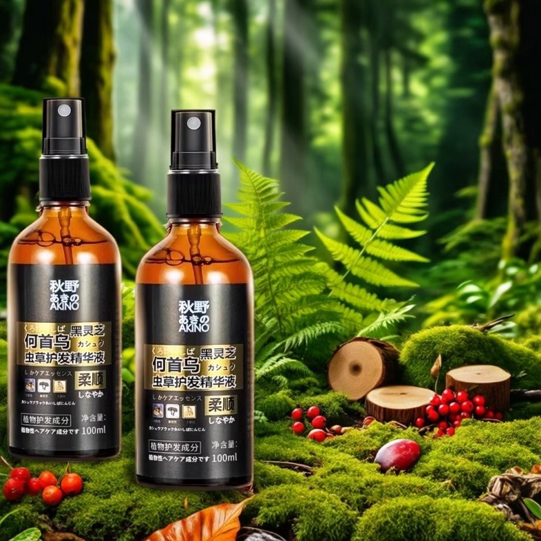 Polygonum Multiflorum Cordyceps Black Ganoderma Lucidum Essence Change Roots para Black Pure Plant Nutritivo Preto Ferra
