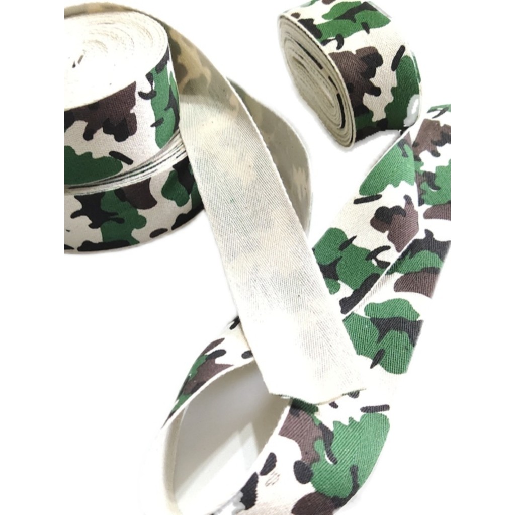 Fita camuflada de algodão puro, fita espinha de peixe, 3cm de largura, padrão camuflado, algodão puro, fita decorativa,