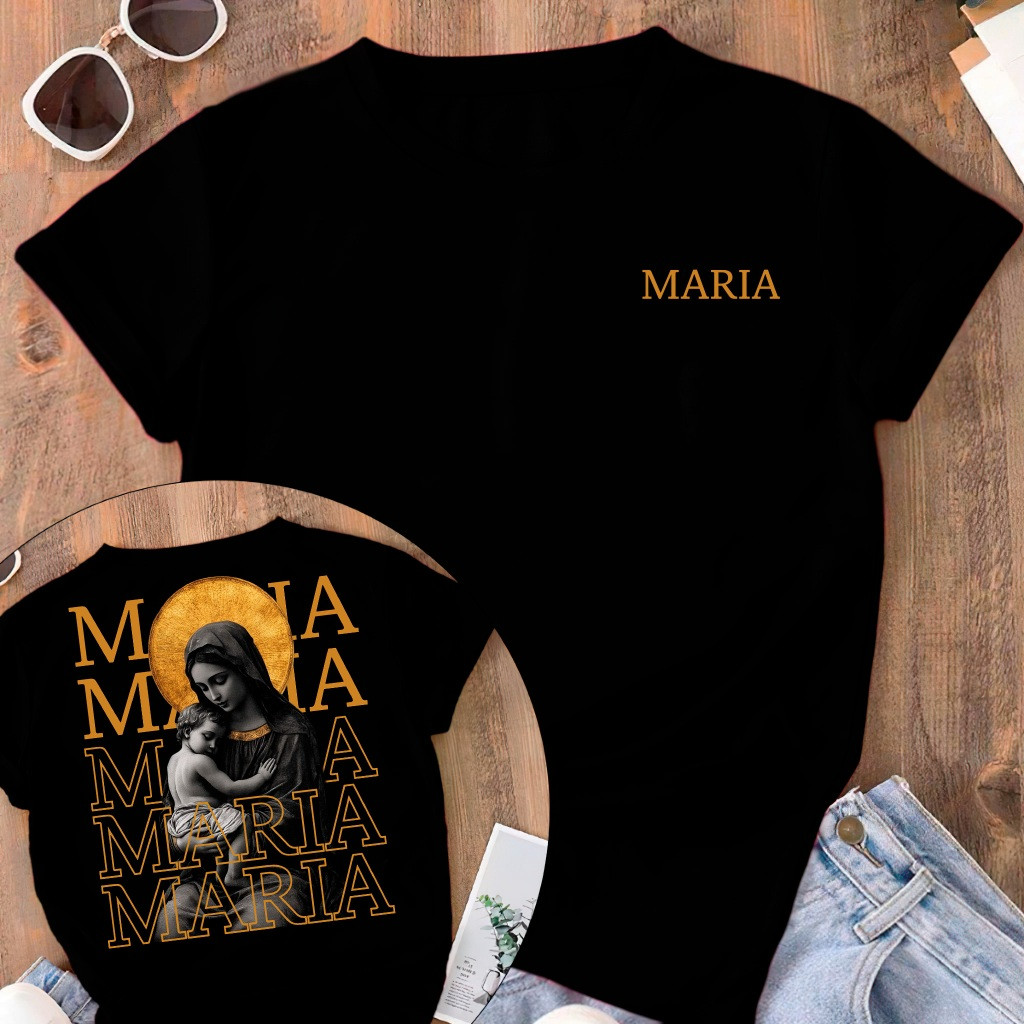 [Camiseta Premium em Algodão Puro]CC Tradicional Maria Esposa De São José Religiosa 100% Algodão Unissex