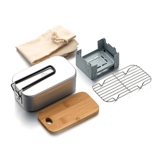 TILLAK Conjunto de lancheira japonesa para acampamento ao ar livre, lancheira portátil de alumínio, panela de cozinha, f