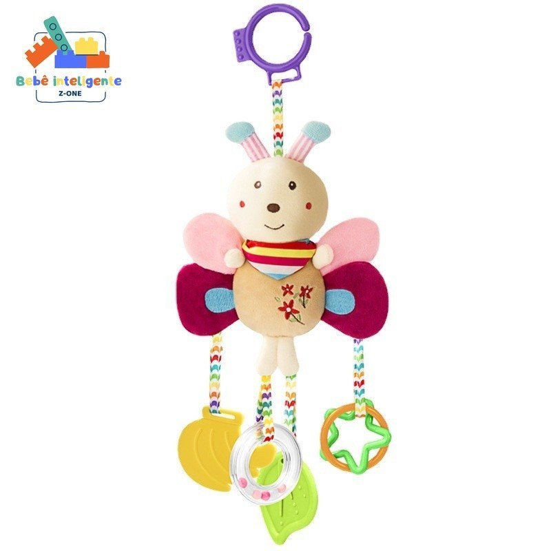 Brinquedo pendurado para carrinho de bebê, chocalho para carrinho, sino para berço, carrilhão de vento pendurado com cli