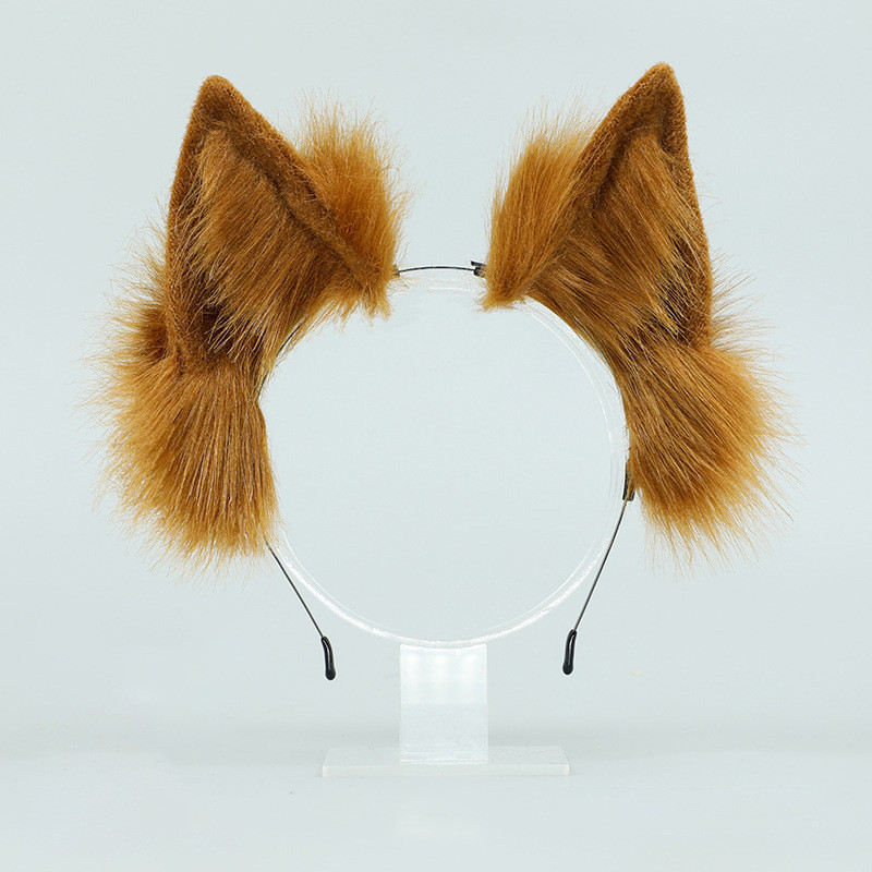 Acessório de Cabelo Artesanal com Orelhas de Animal Simuladas, Tiara de Orelhas de Gato de Pelúcia, Acessório de Cosplay