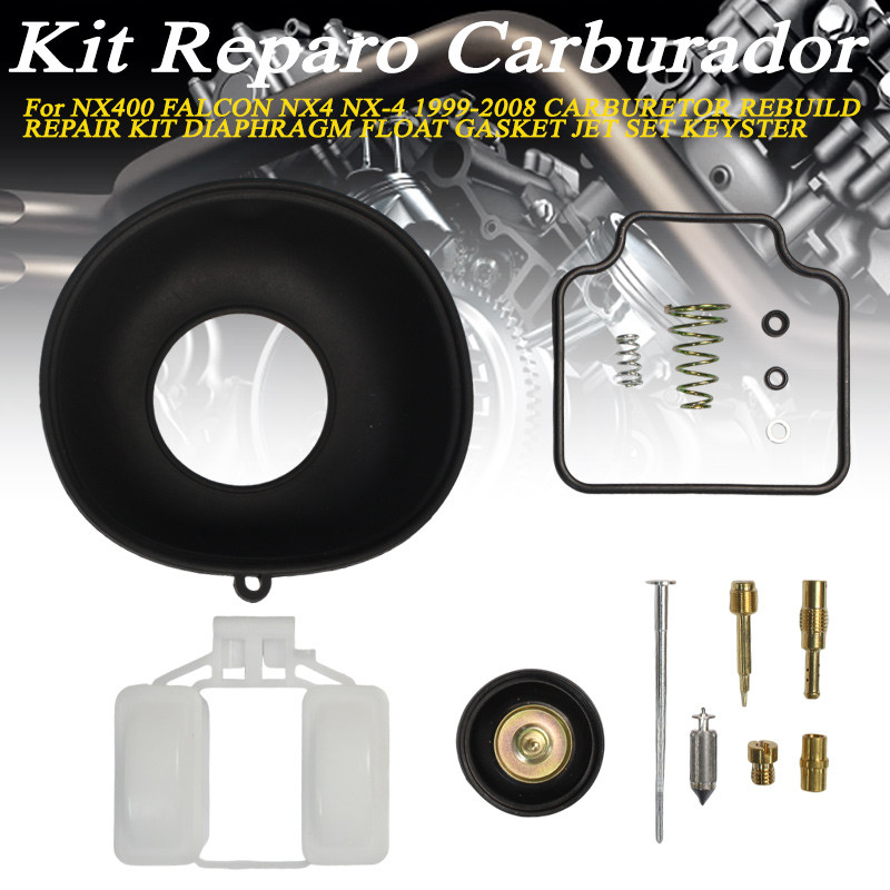 Kit Reparo Carburador Diafragma Boia Giclê Junta Para Falcon 400 NX400 NX4 1999-2008 Moto Peças de Alta Resistência