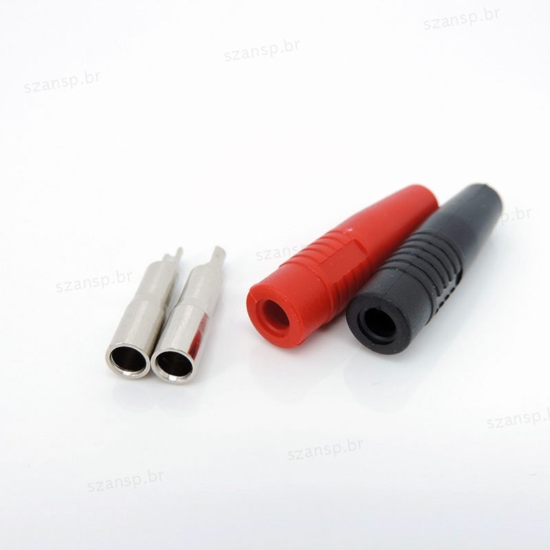 Latão Cobre 4mm Isolado Banana Fêmea Tomada Jack Plug Fio De Cabo De Solda Conector Vermelho Preto BRA1