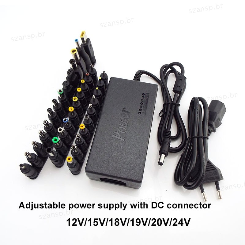 AC Para DC 12V 15v 16v 18v 19v 24V 20V Adaptador De Carregador De Fonte De Alimentação Universal Ajustável 96W Conversor