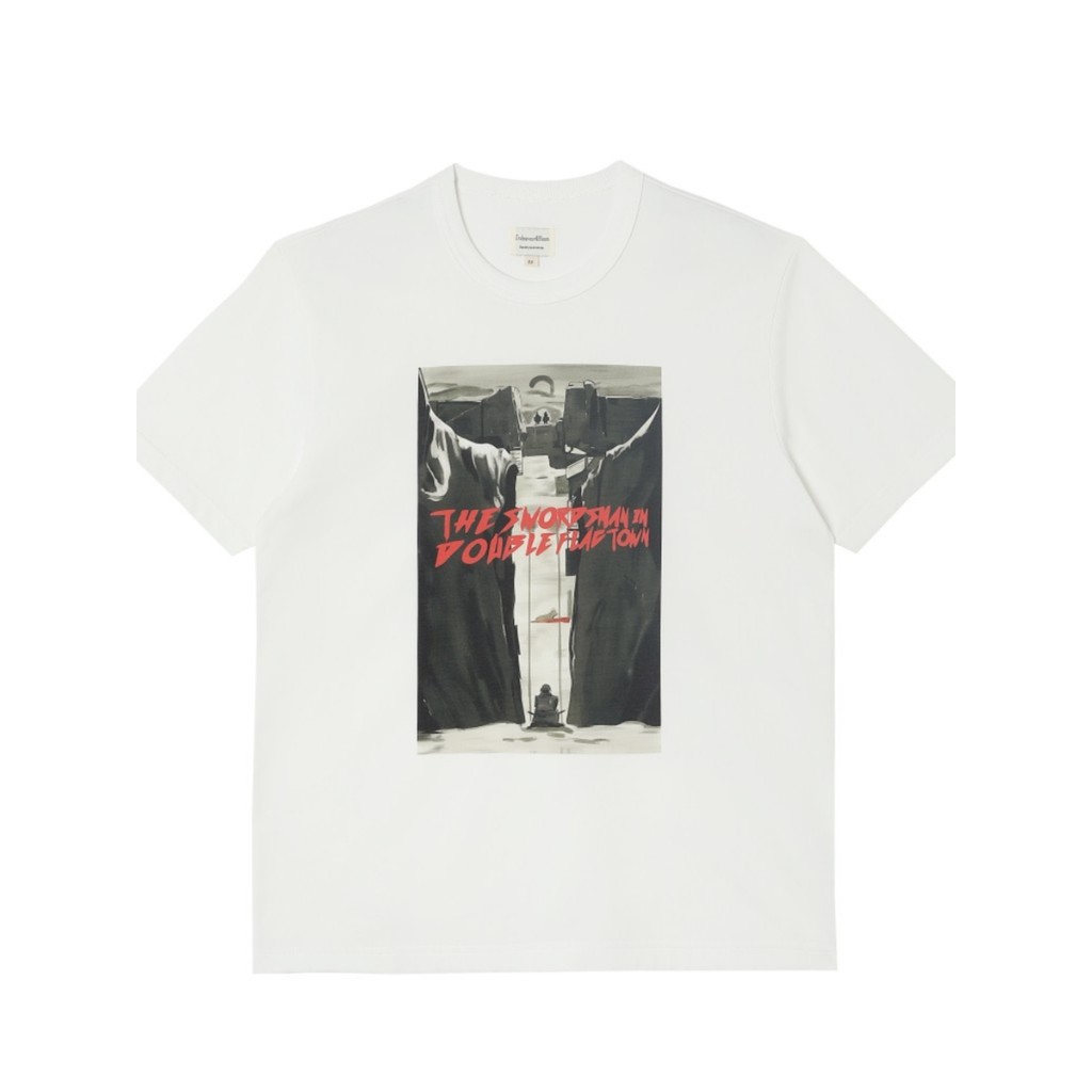 ACE produto flutuante três agulhas tributo bandeira dupla faca cidade impressão Digital Retro puro algodão camiseta de m