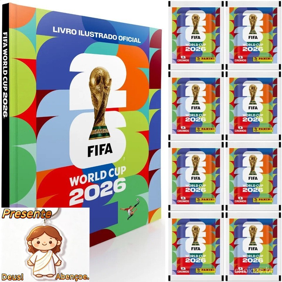 Álbum + Figuras da Copa do Mundo de 2026. Escolha a opção: Somente as miniaturas ou com álbum (chave entregue).