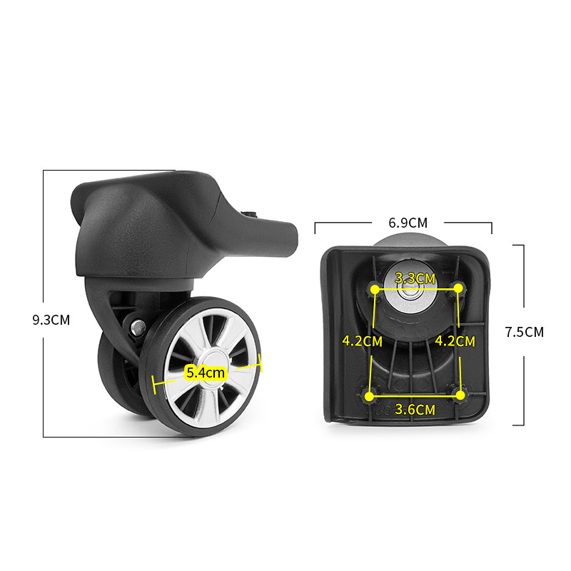 BW073, substituição de roda de bagagem de carrinho de viagem americano, 6066 acessórios de roda Universal mala roda sile