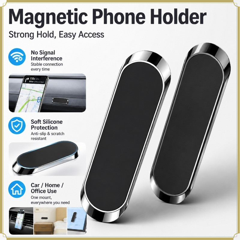 Suporte Magnético Do Telefone Carro Montagem No Painel Forte Ímã Móvel Universal Casa Com Almofada De Silicone Antiderra