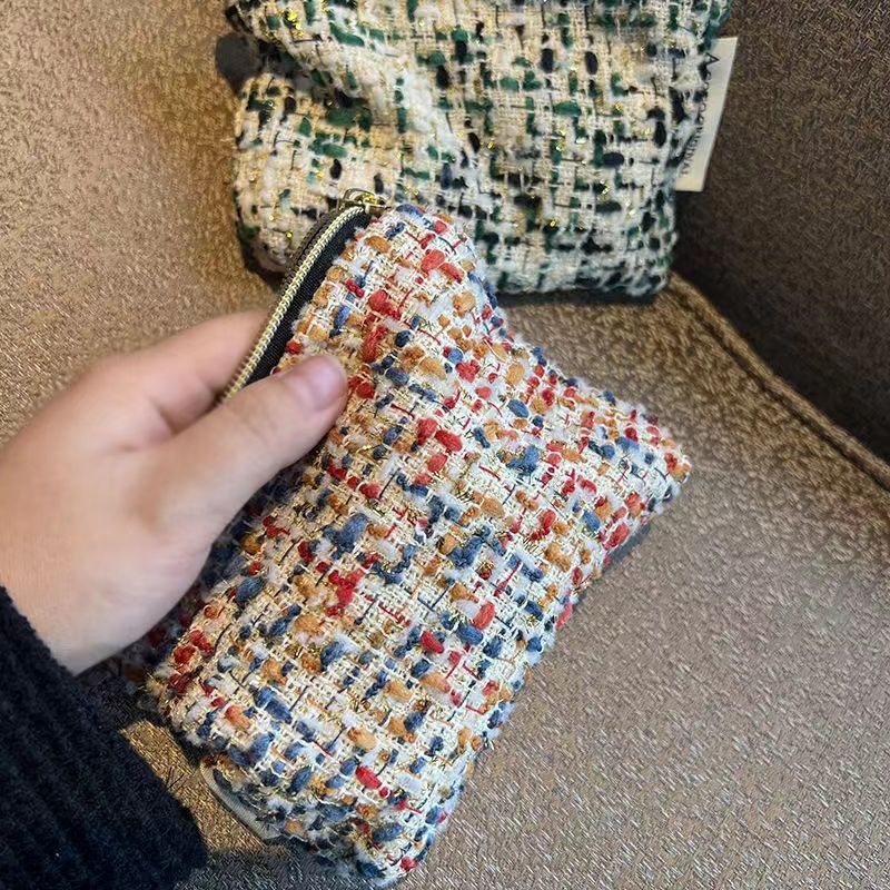 Bolsa de moedas pequena pequena Bolsa de armazenamento de nicho quadrado Bolsa de pano fresco