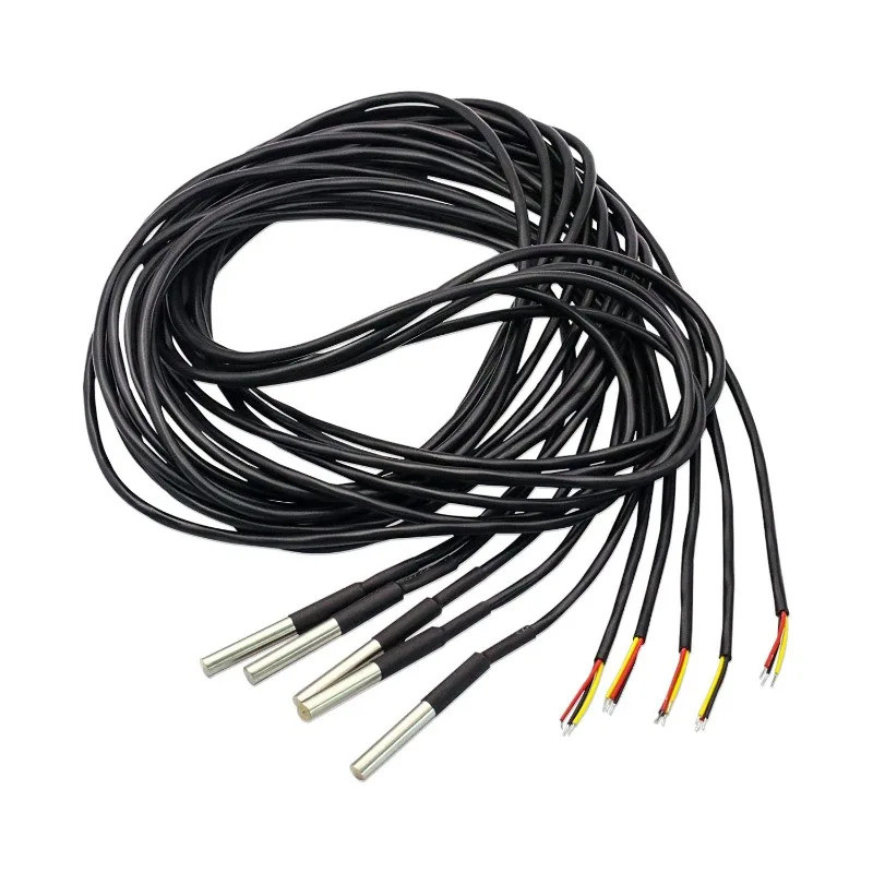 5 Pces DS18B20 Temperatura 2M Sensor De À Prova Dwaterproof Água Com Sonda De Tubo De Aço Inoxidável Térmico Digital Par