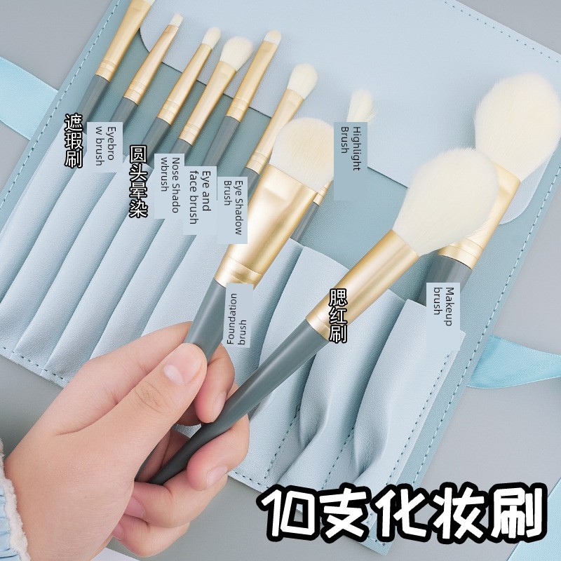 kit pincel maquiagem kit pincel maquiagem profissional Com saco de armazenamento etiqueta Cangzhou 10 conjunto de pincéi
