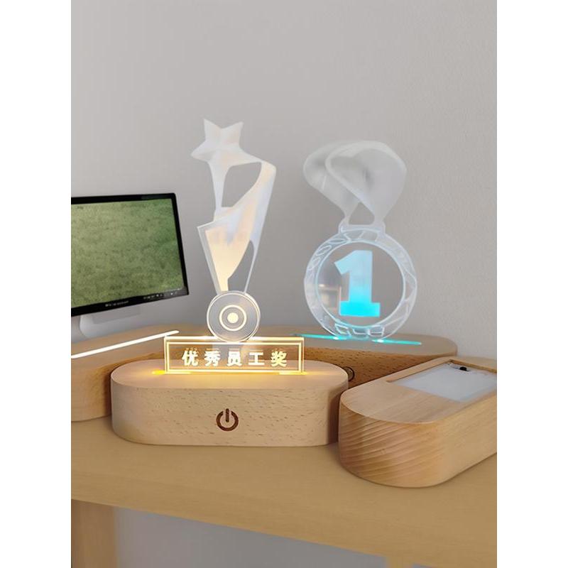 Calendário de mesa de madeira maciça nota RGB7 cor placa acrílica led luminosa luz noturna amostra cristal iluminação or