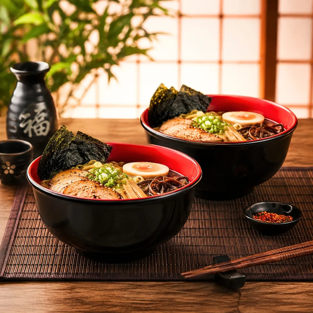 Kit 2 Bowl de Melamina 1,4L Tigelas Cumbuca Oriental Servir
