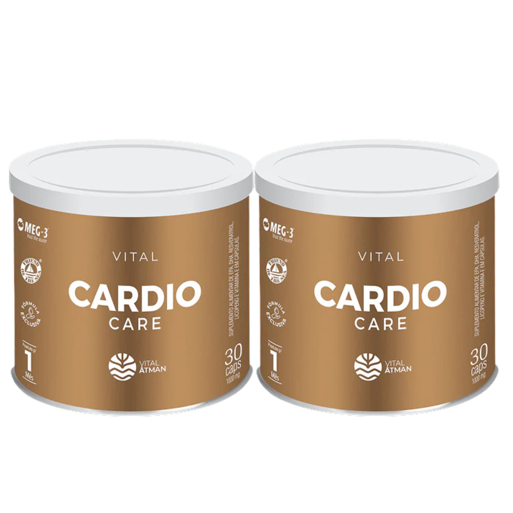 2x Vital Cardio Care Ômega 3 + Resveratrol Vital Âtman 30 Cápsulas