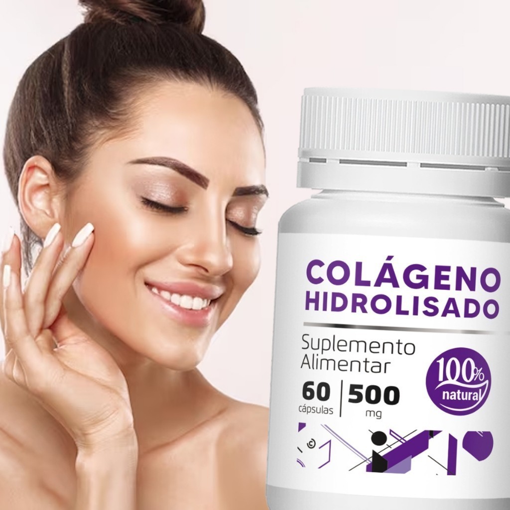 Colágeno Hidrolisado 60 Cáps 500mg Envio Imediato