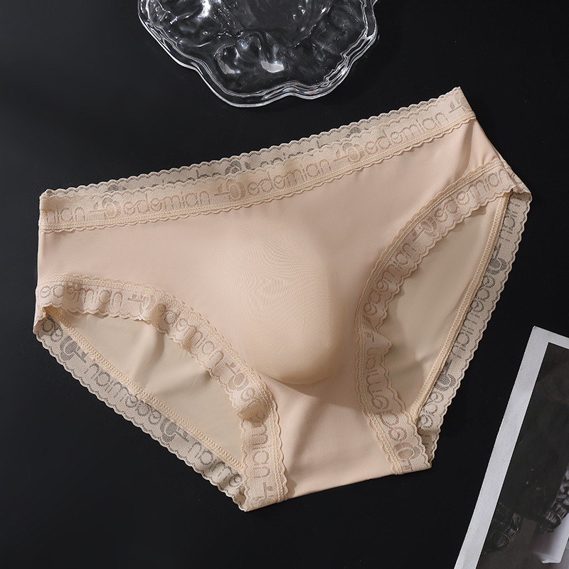 Cuecas masculinas respiráveis de alta elasticidade, roupa íntima masculina de secagem rápida, sem costura, seda gelada, 