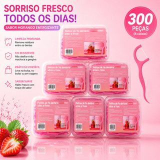 Kit 100/200/300  Hastes com Fio Dental Aromatizado Limpeza Bucal Fácil Proteção Gengival Uso Diário