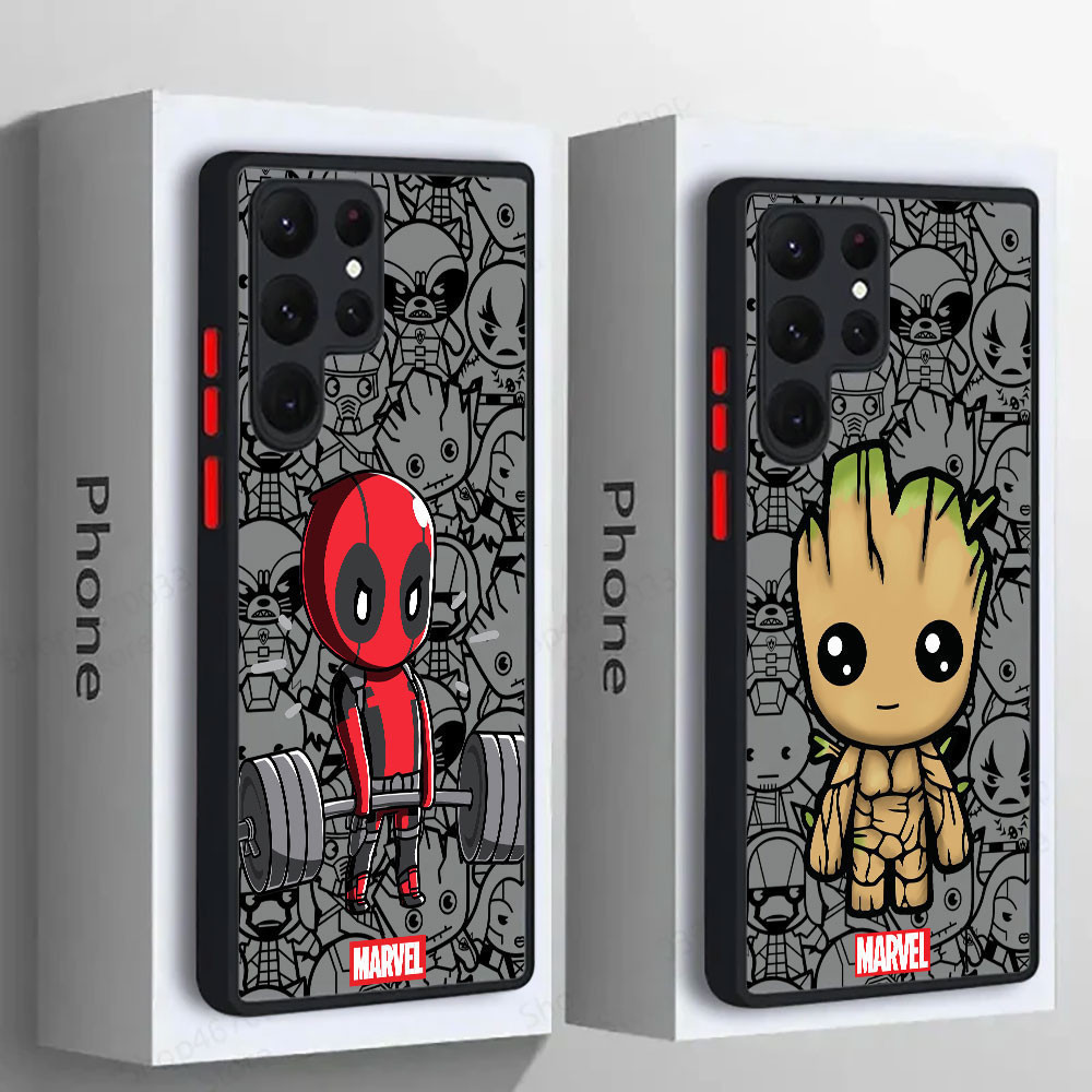 Capa de silicone para celular Bandai Deadpool Groot Rocket, compatível com Samsung S25 Ultra S24 S23 S21 S20 FE S2