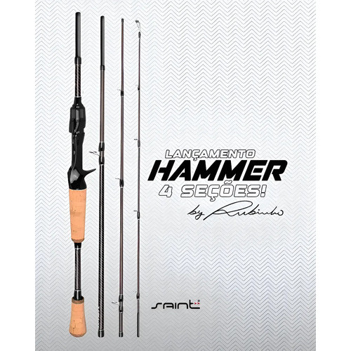 Vara Hammer 4 Partes 10-25lb 1,73m Carretilha Saint Pesca Preto