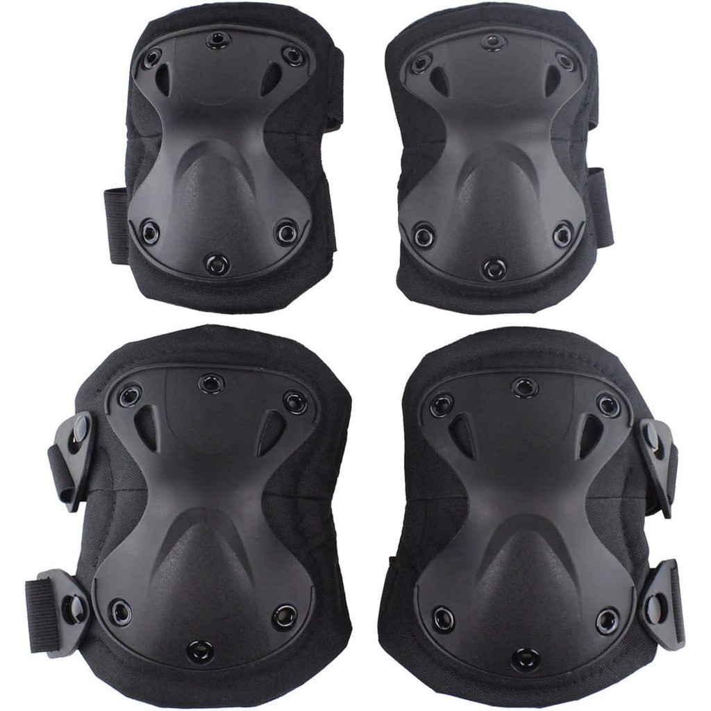 Kit Joelheira E Cotoveleira Tatica Militar operacional Airsoft Capa De Proteção Esportiva Para Trabalho/Patinação