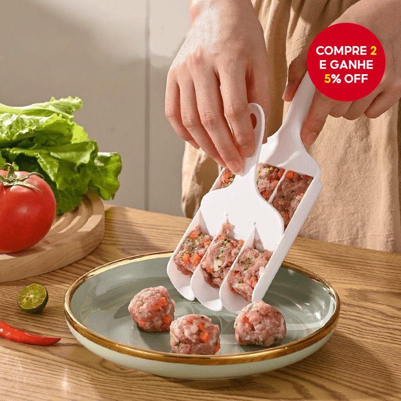 Conjunto de Formador de Almôndegas de Plástico Criativo 3/4 - Moldes para Bolinhos de Peixe e Carne Frita - Acessórios