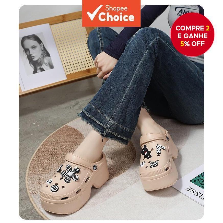 Mulheres Bonito Dos Desenhos Animados Sandálias De Praia Moda DIY Buraco Plataforma Toe Chinelos Para Uso Casual