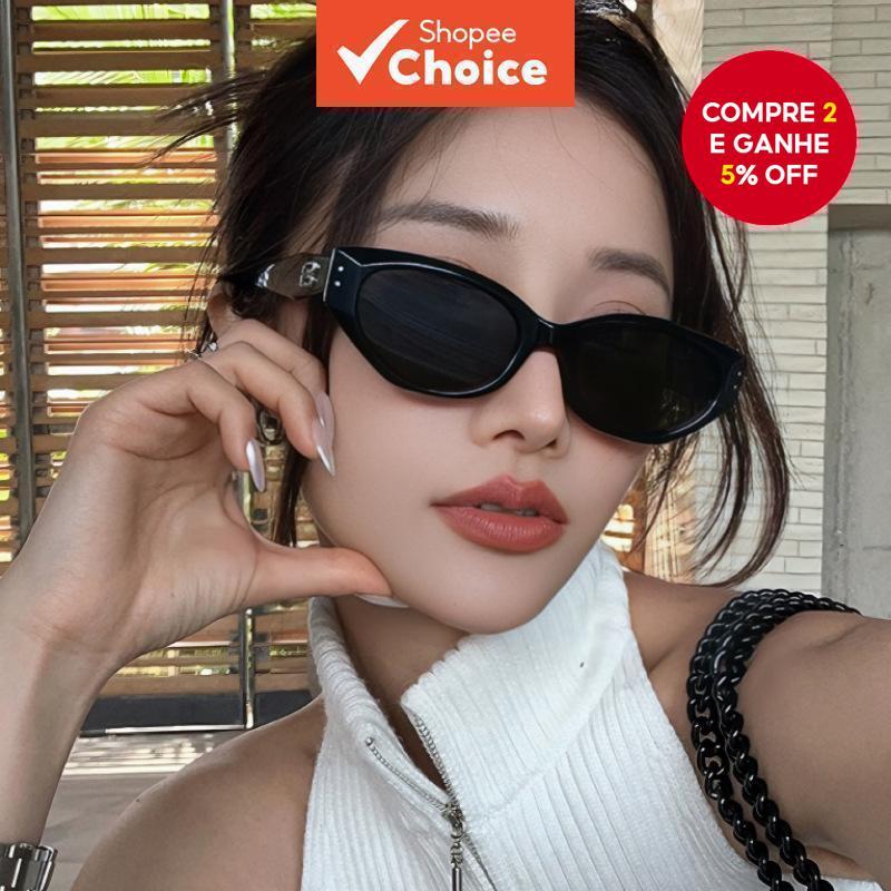 Óculos De Sol Retrô Estilo Coreano Cat Eye – Armação Leve Feminina Para Dirigir E Roupas Fotográficas