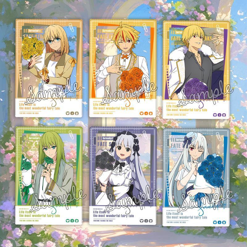 Fate Rose Bouquet Chaveiro Cartão Transparente Feminino Richard I Acrílico Ayaka Sajyou Pingente Gilgamesh Menina Presen