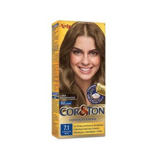 Kit Tintura Niely Cor e Ton 7.1 Louro Cinza Medio 180g