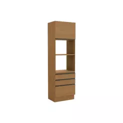 Paneleiro de Cozinha Modulado Maxxi G750 Torre Quente c/ 1 Porta e 3 Gavetas 70cm Canela - Kappesberg