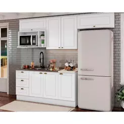 Cozinha Completa Americana 7 Peças (4Aéreos+2Balcões+1Complemento) s/Pia CZ142 Branco - Henn