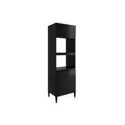 Paneleiro de Cozinha Alpha 2511 Torre Quente c/ 2 Fornos 3 Portas 70cm Preto - Carraro