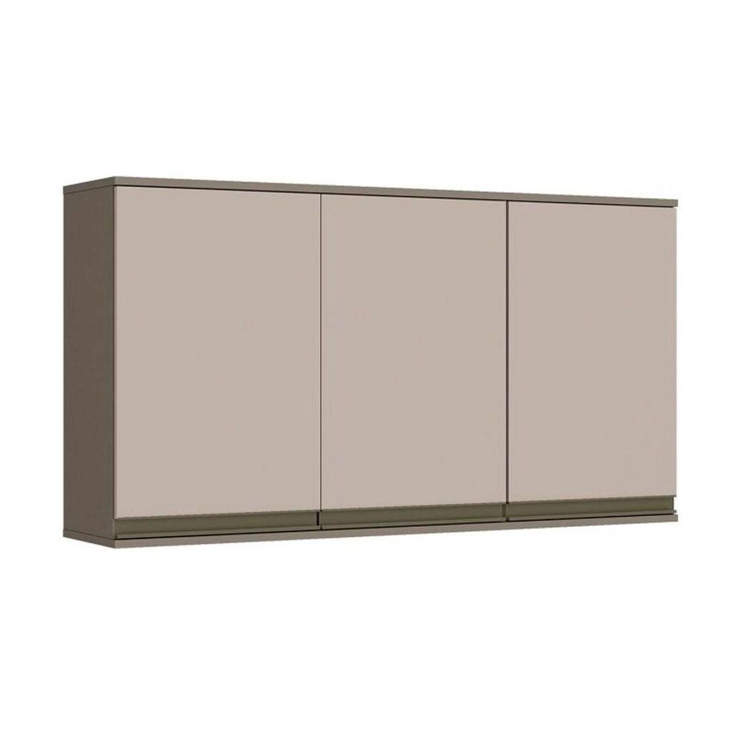 Armário Aéreo p/ Cozinha Connect c/ 3 Portas 120cm Duna/Cristal - Henn