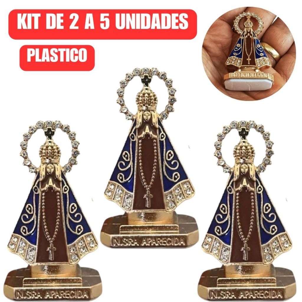 Kit 2 A 5 Santinha Nossa Senhora Aparecida Painel Para Carro Caminhao Mesa Dupla Face Plastico