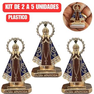 Kit 2 A 5 Santinha Nossa Senhora Aparecida Painel Para Carro Caminhao Mesa Dupla Face Plastico