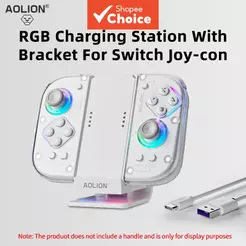 Aolion Suporte de Carregamento com Alça para Joy-Con, Controle para Jogos com Estação RGB para Acessórios do Nintendo