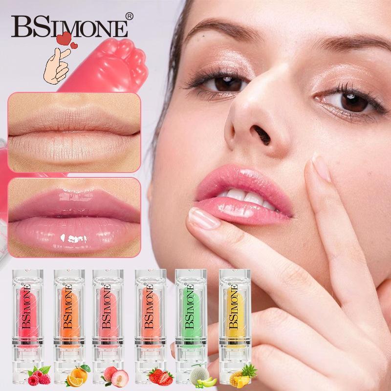 [PEBR] BSIMONE Bálsamo Labial Que Muda De Cor Jelly Lipsti Hidratante À Prova D'água Sensível Temperatura Sabor De Fruta
