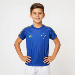 Camisa Cruzeiro Reluz CEC Infantil Azul