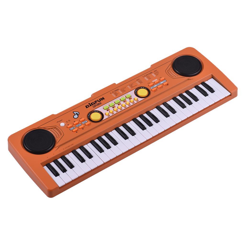 photop-BR Hosioe Teclado eletrônico portátil de 49 teclas Piano 16 tons 8 ritmos Instrumento musical de alto-falante