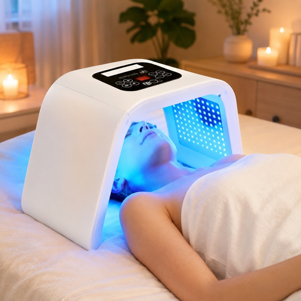 Aparelho Terapia LED Facial Estética Profissional Luzes Coloridas Cuidados com a Pele Bivolt BL-416