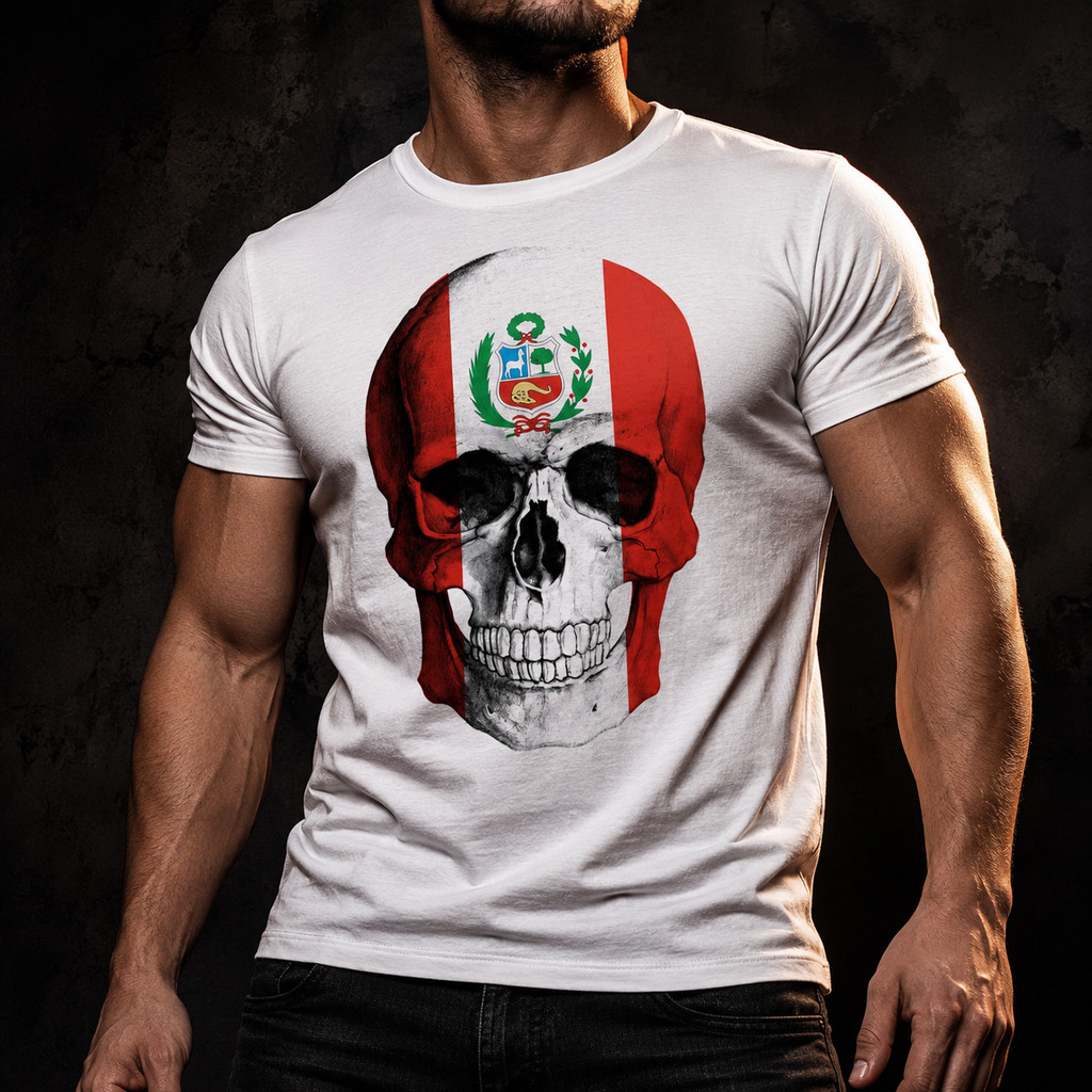 Camisa Camiseta Masculina Caveira Peru 1