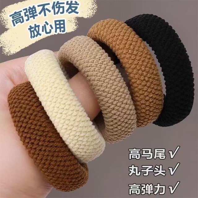 Grosso alto rabo de cavalo bandana sem costura bandana simples bola cabeça adulto hairband laço de cabelo anel 6.9 XFG3