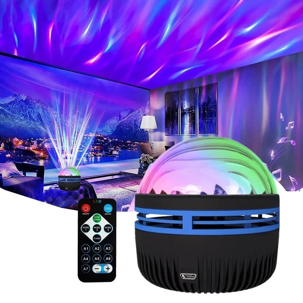 Globo de Luz USB Projetor Luminária LED Aurora Boreal com Controle Remoto