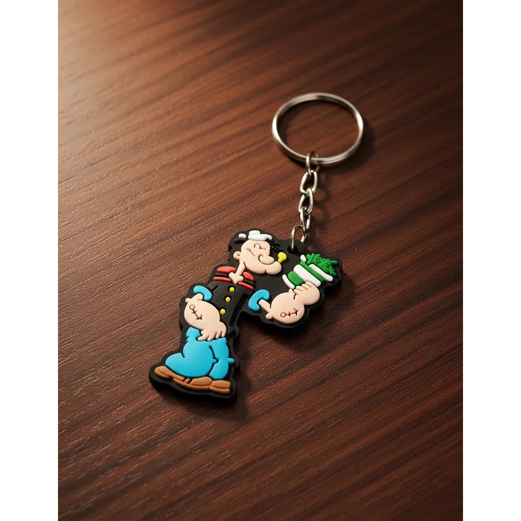 Kit 10 Chaveiros Strongcat Emborrachado Popeye Espinafre