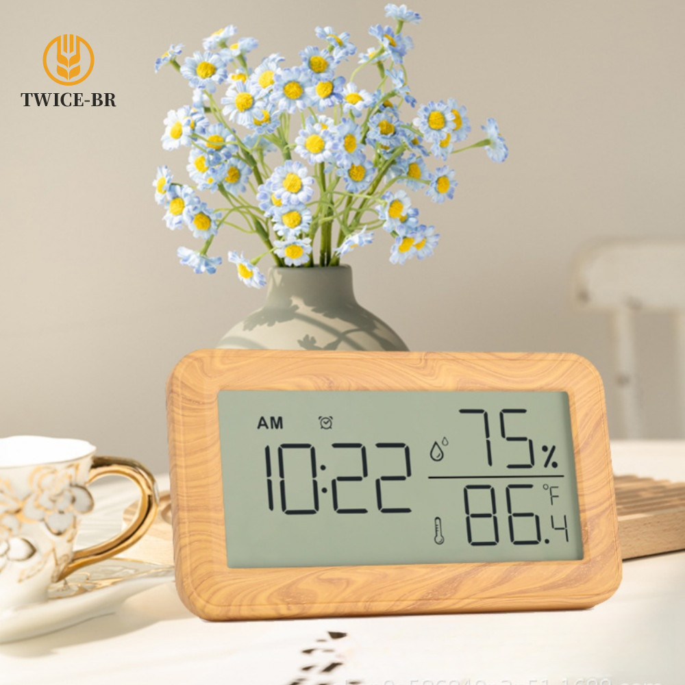 Relógio Digital Com Sensor De Tempo E Temperatura Umidade Hang & Stand Operado Por Bateria